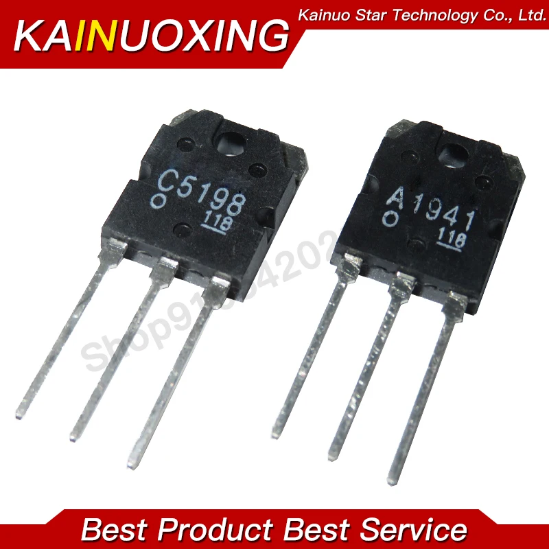Transistor de piezas auténtico, 2SC5198, 2SA1941 TO-247, 5 piezas, A1941 + 5 piezas, C5198, 140V10A, 10 TO-3P, 5 pares
