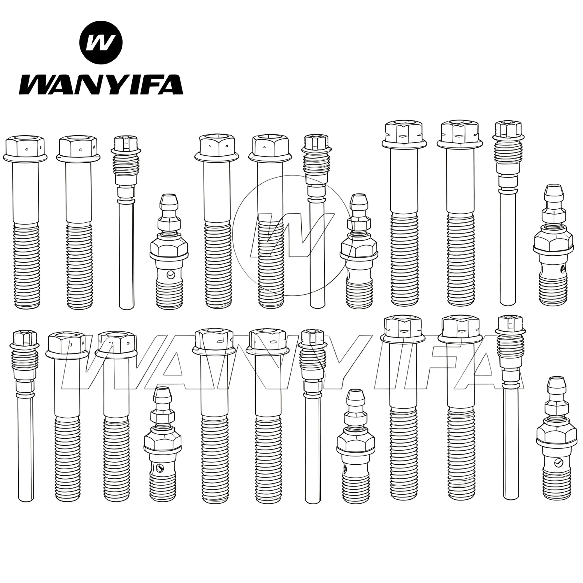 Wanyifa Grade 5 Titanium Alloy Motorcycle Brake Bolt Kit M10 Single-Hole Bleed Valve and Banjo Caliper Pin