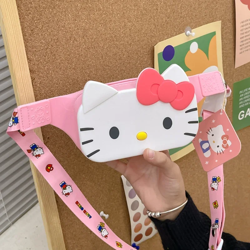 Anime Hello Kitty sanhos Bags Cinnamoroll Chest Bag Gel di silice Cartoon Cute Kuromi Crossbody Travel For Children Sport Toy Kids