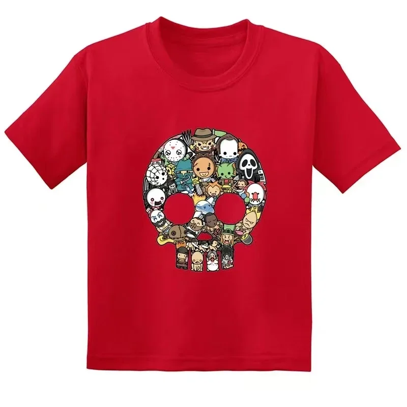 Horror Movie Killer Skull Cartoon Print Kids T shirt Summer Casual Funny Children Boys Clothes Baby Girls Short Sleeve T-Shirts