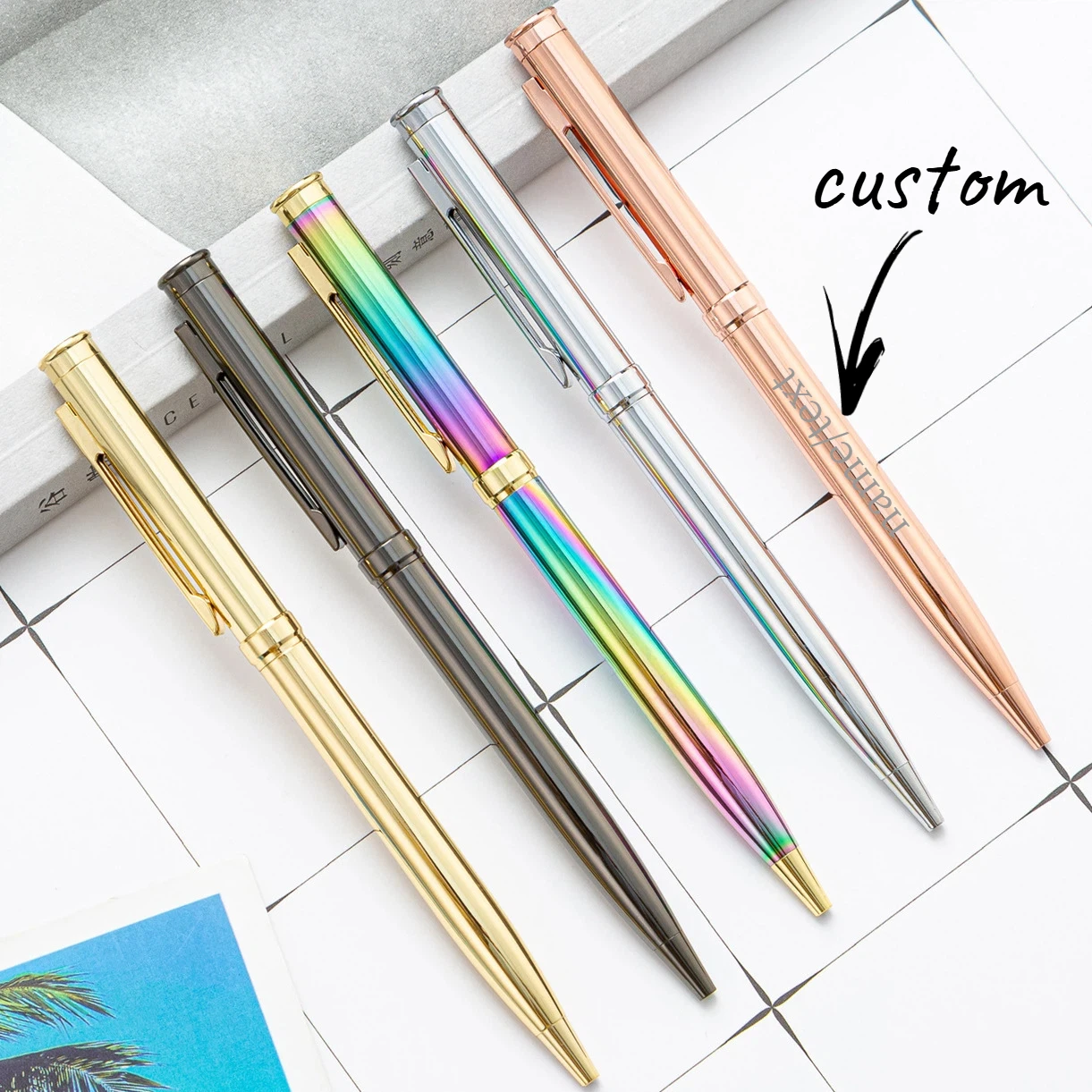 

Customizable ballpoint pen available in stock, premium metal pens, gift pens, metal ballpoint pens, hotel-use metal pens