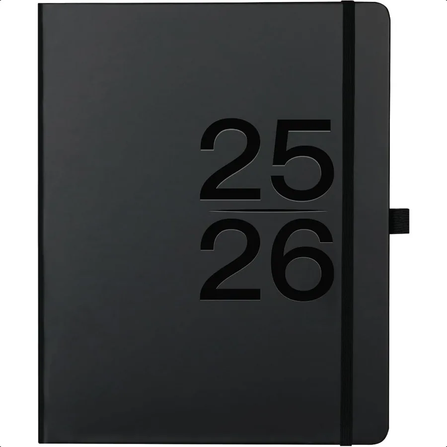 

20252026 JUL. 2025 JUN. 2026 Monthly and Weekly 8" x 10" Academic With Note Page Hardcover Pen Loop Elastic Band Inner Pocket