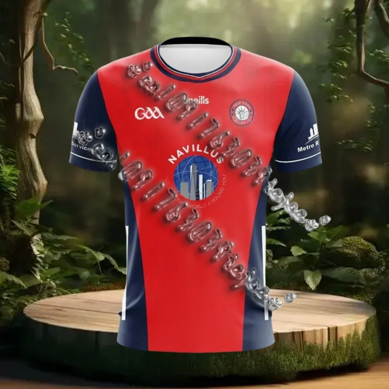 

New York Gaa Men'S Jersey T-Shirt New Football Jersey Round Neck Loose Quick Drying Short Sleeved Casual Sports Top Tee