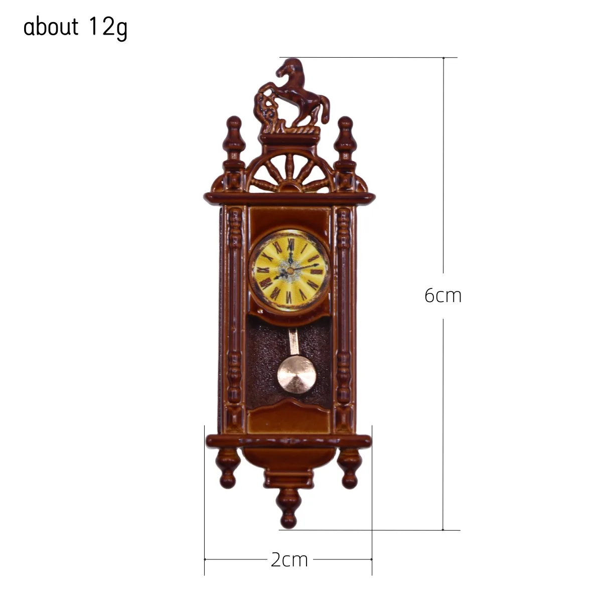 Dollhouse doll house mini simulation Roman old-fashioned pendulum clock pendant, miniature scene props decorative model