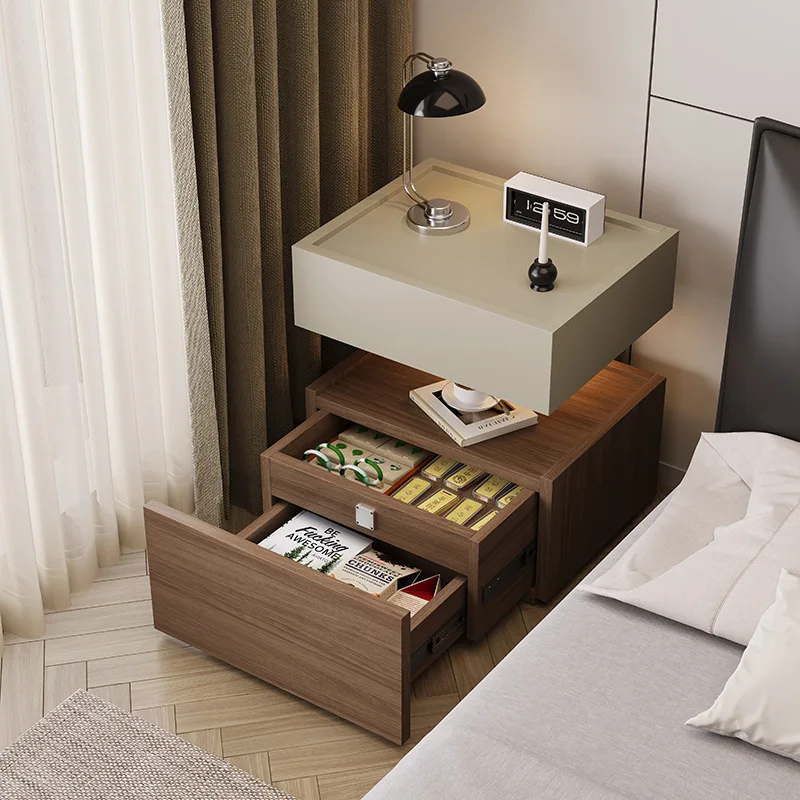 Building block hidden compartment bedside table Locker with hidden compartment drawer Bedside table