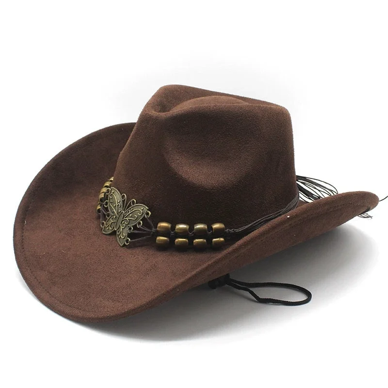 Outdoor Western Cowboy Hats, Ethnic-Style Jazz Hats, Wide-Brimmed Sun Protection Hats, Bowler Cap, Couples’ Biker Cap