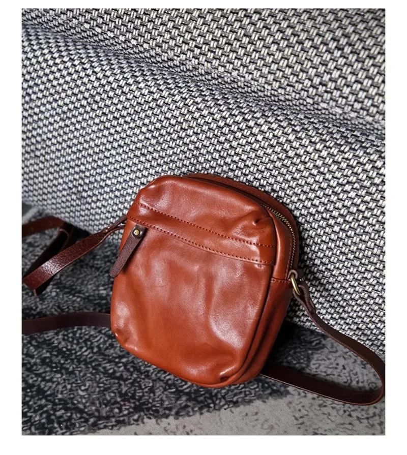 PNDME Einfache Vintage Luxus Echtleder Herren-Umhängetasche Outdoor Wochenend- und Alltagstasche aus natürlichem Rindsleder Handy-Umhängetasche – Detail 9
