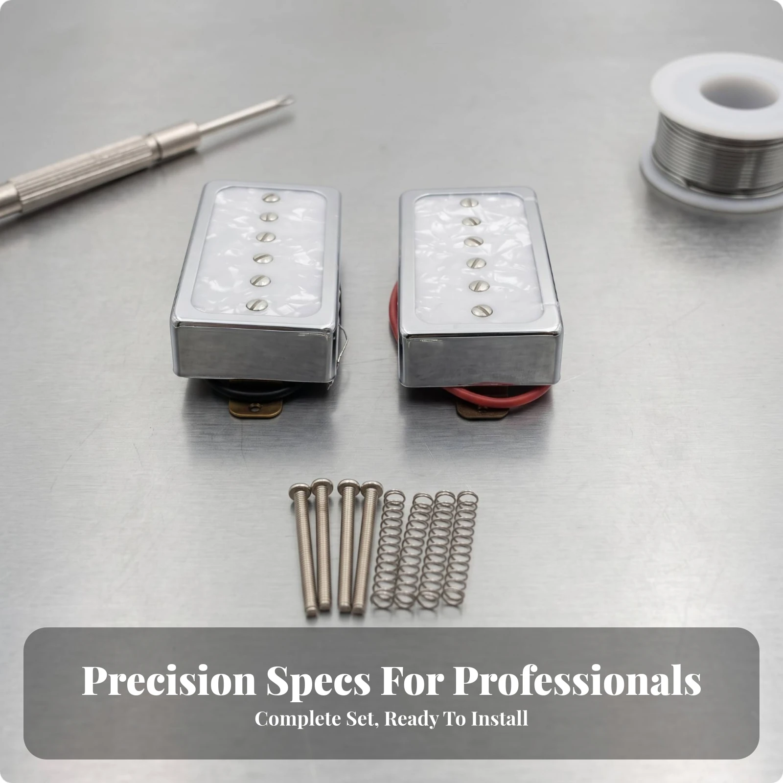 2 Pieces P90 Single Coil Pickup Set Articulate Pickup Set P90 Pickups with Mounting Screws Clear Single-Coil Pickups Bright