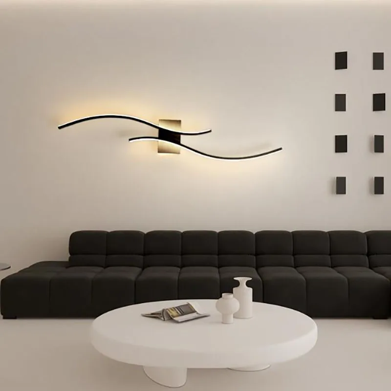 Imagem -03 - Led Wall Light Design Moderno Long Stick Simples Estilo Nórdico Decor Indoor Background Lâmpada de Parede para Livingroom Quarto Escadas