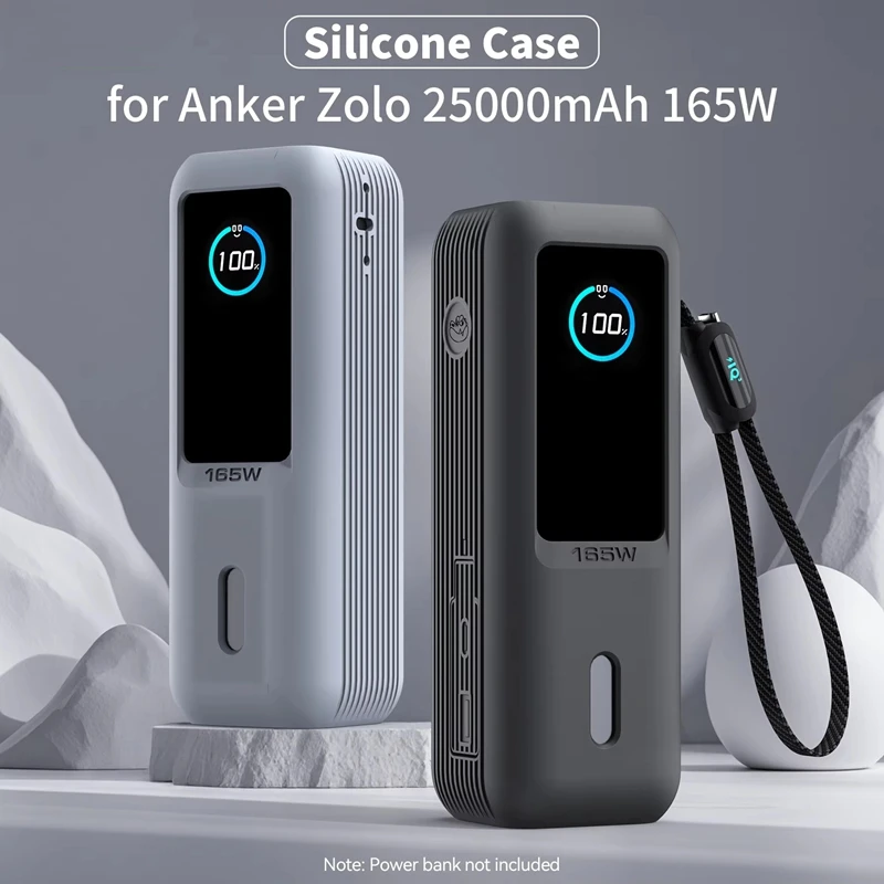 

Силиконовый чехол для Anker Zolo 25000 мАч 165 Вт Power Bank, портативное зарядное устройство, защитный чехол, дорожный чехол, сумка для хранения TF/SIM
