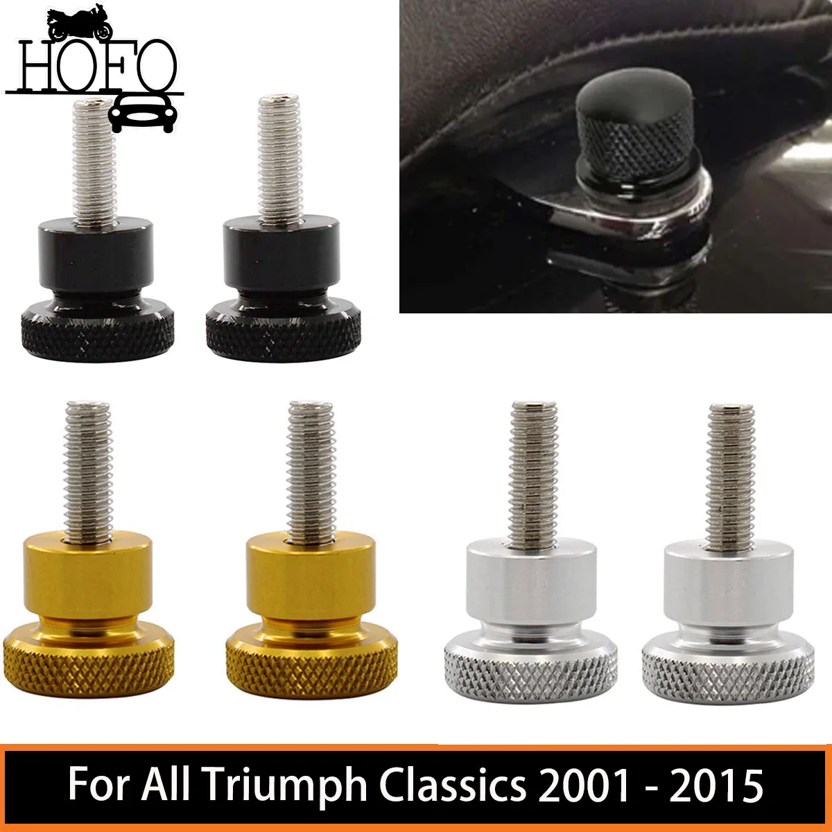 

Rear Seat Mount Screw Seat Bolt Tab Screw Quick Release Removal For All Triumph Classics 2001-2015 Scrambler/Bonneville/Thruxton