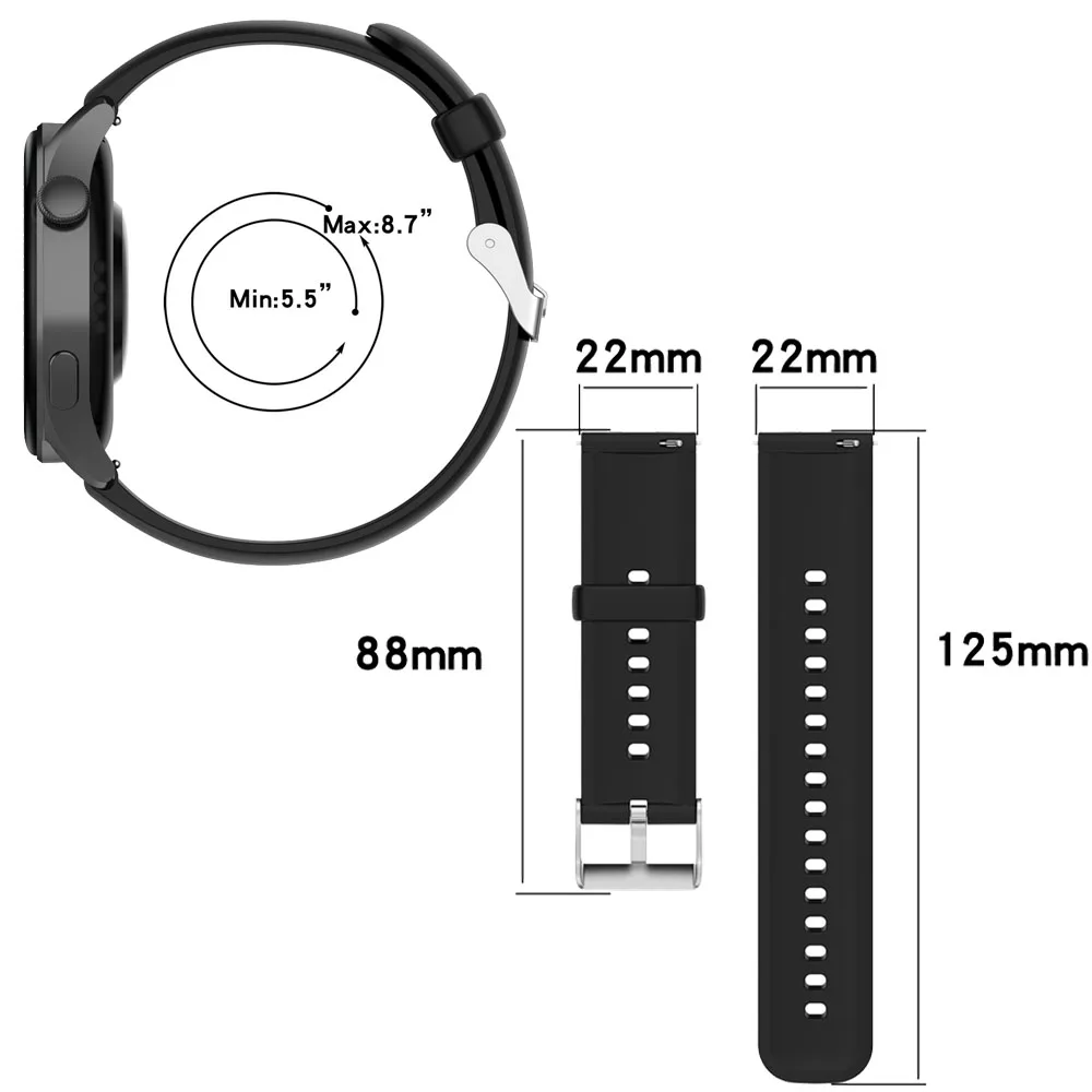 BEHUA 22mm Watchband Strap For CMF Watch3 Pro /Realme S 2 Pro Wristband For Huawei Watch 3 Pro GS GTR 47mm GT2e Correa Bracelet