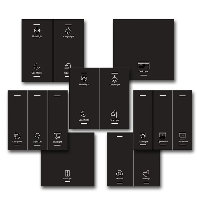 2024 Smart Hotel Solution Smart Wall Switches with Customized Icons Working with or Smart Life APP Zigbee Wifi Version