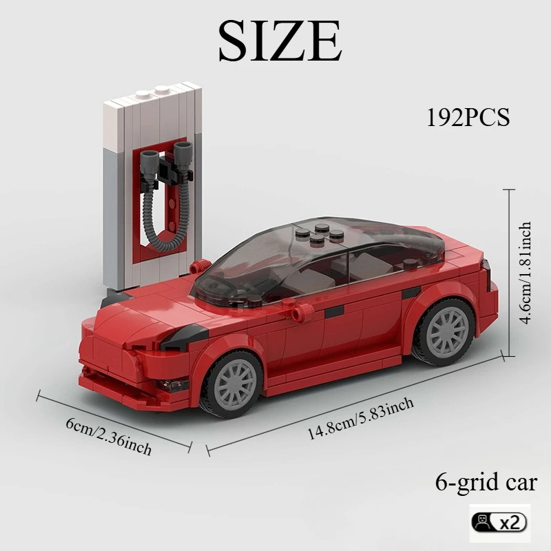 

192PCS Electric Sedan Building Kit - MOC-Compatible Vehicle Model for Teens & Adults, DIY Eco-Friendly Gift