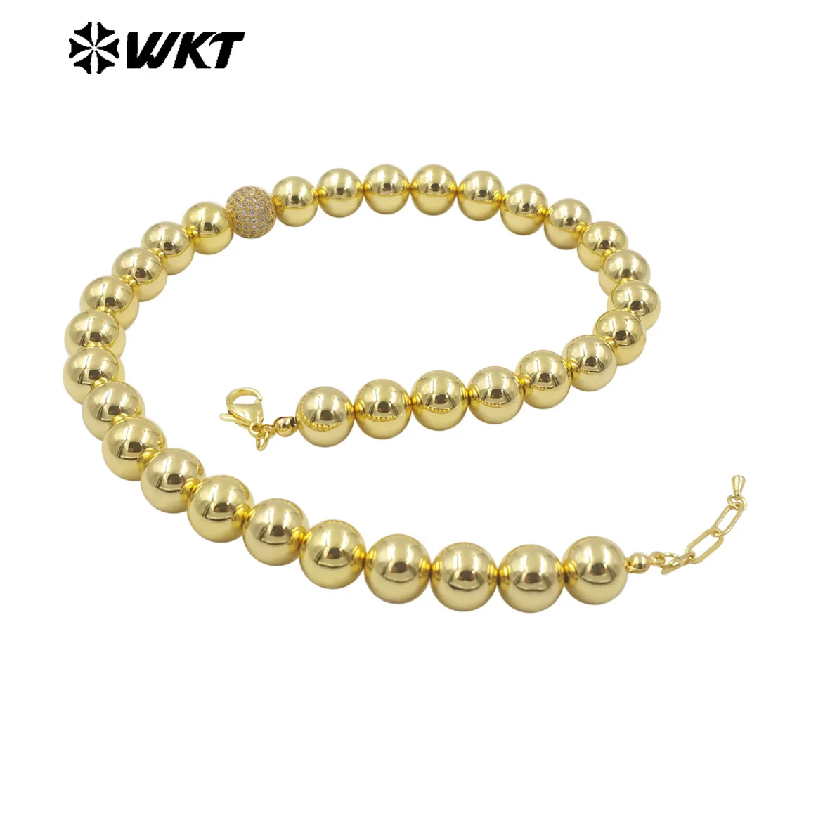 

WT-JFN19 Classic And Exquisite 18K Gold With One CZ Beads Short Necklace For Women Cocktail Party Jewelry Decorated