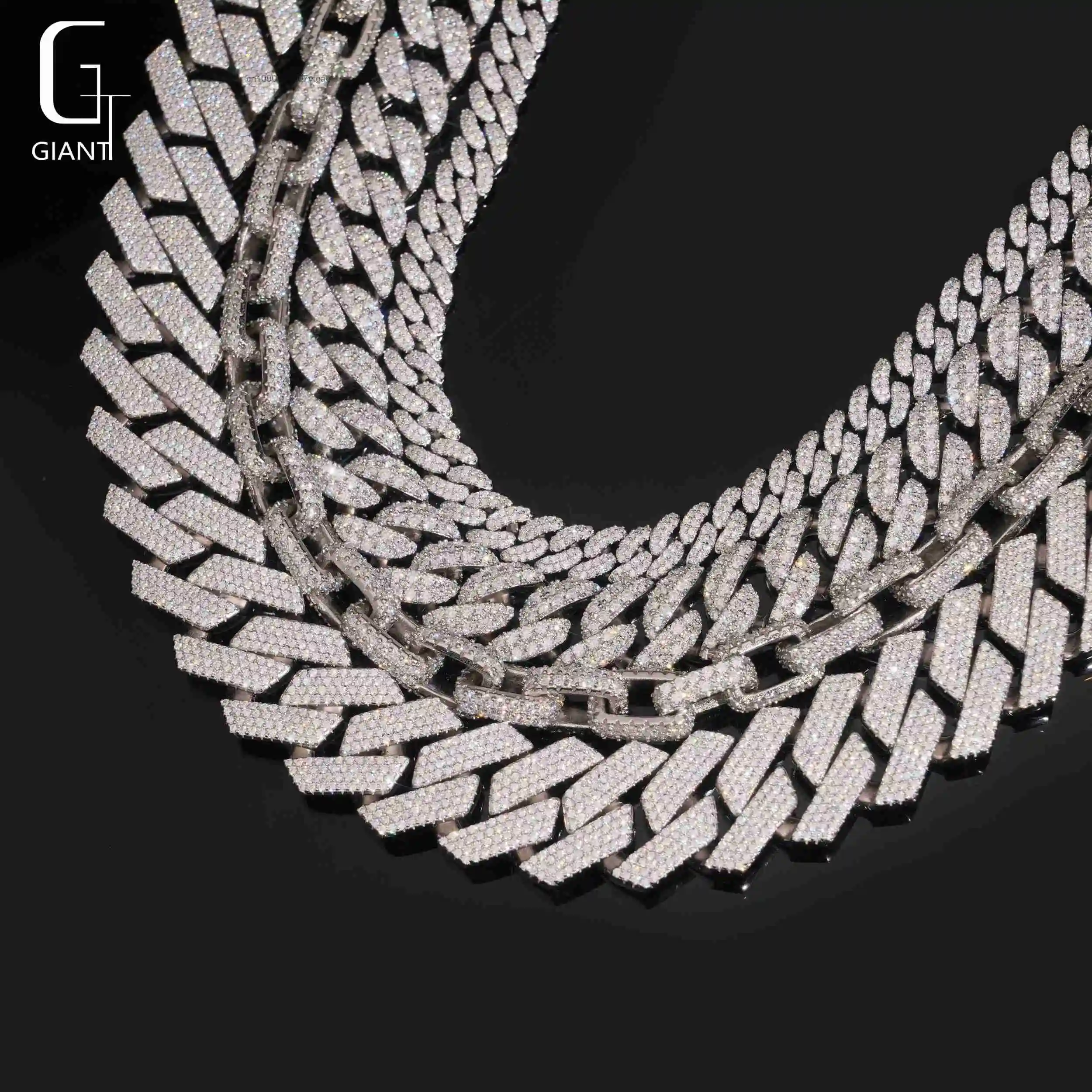 Sale Hot Big Heavy Miami Moissanite Cuban Chains 925 Silver Necklaces HipHop Style Moissanite Cuban Chains Past Diamond Test GRA