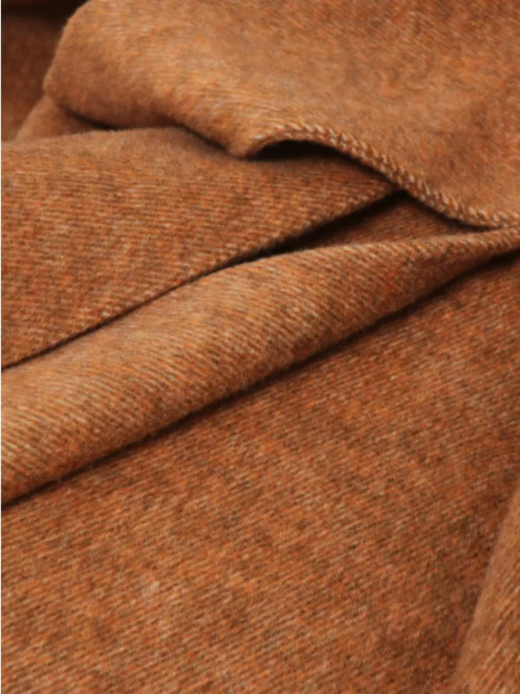 ZMEENNA Hellgrüner, wendbarer langer Mantel aus Wollmischung für Damen mit Kragen, elegante und warme Winteroberbekleidung ZM4082