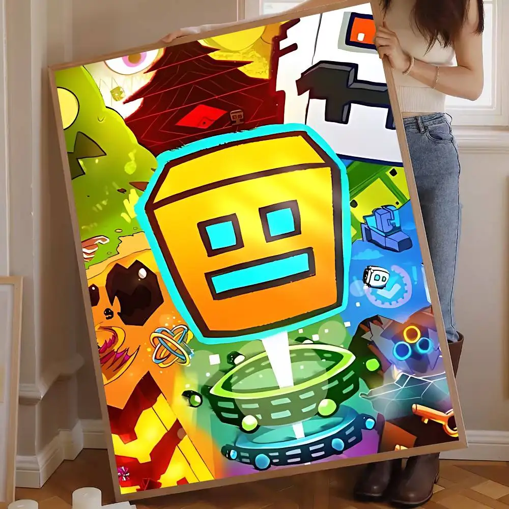 Video G-GameS G-Geometry Dash Classic Movie Posters Waterproof Paper Sticker Coffee House Bar Decor Art Wall Stickers