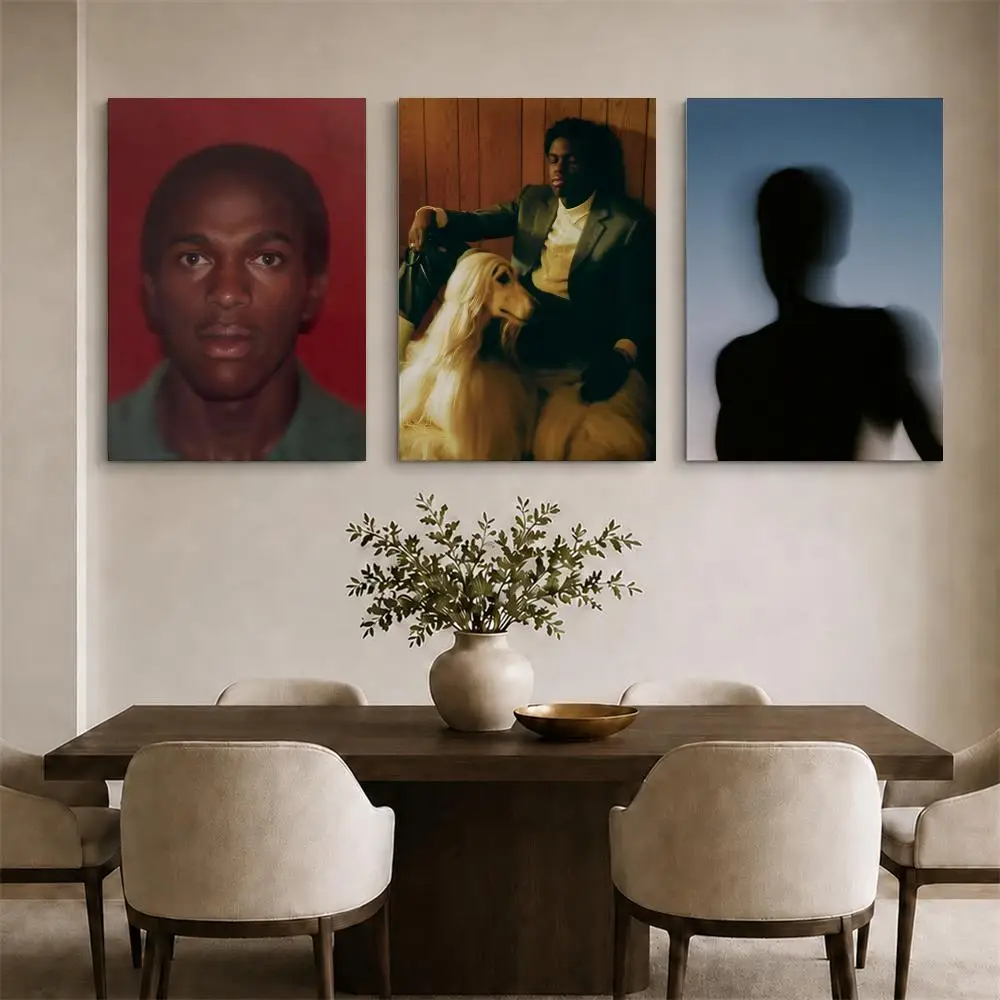 Singer D-Daniel Caesar Framed Wall Painting Ready to Hang Canvas Art Poster for Living Room Bedroom Home Decor Decals