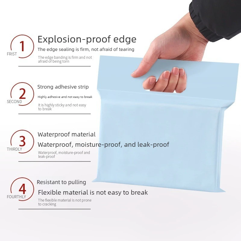 Thickened horizontal courier bag with handle – E-commerce clothing packaging bag – Custom logo printing available Pack of 50
