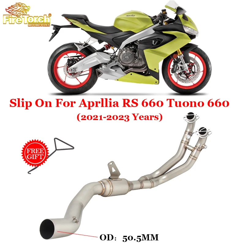 

For Aprilia RS660 RS Tuono 660 2021 2022 2023 Motorcycle Exhaust Escape System 51mm Muffler Stainless Steel Front Link Pipe