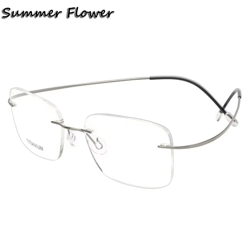

Prescription Glasses Men 2 g Eyeglasses Frames for Graduation Lenses Light Optical Eyewear Rimless Titanium for Women