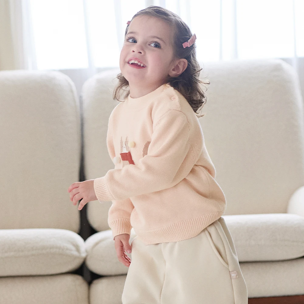 Dave Bella Children Knitwear Sweater Children Aged 1-12Years Girls Long Sleeve Knitted Pullover Tops Kids Clothes DB4263821