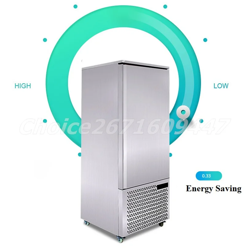 Congelador frio comercial de 12 placas de aço inoxidável, congelador de explosão 356l refrigerando rápido,-40 ℃ congelador de baixa temperatura