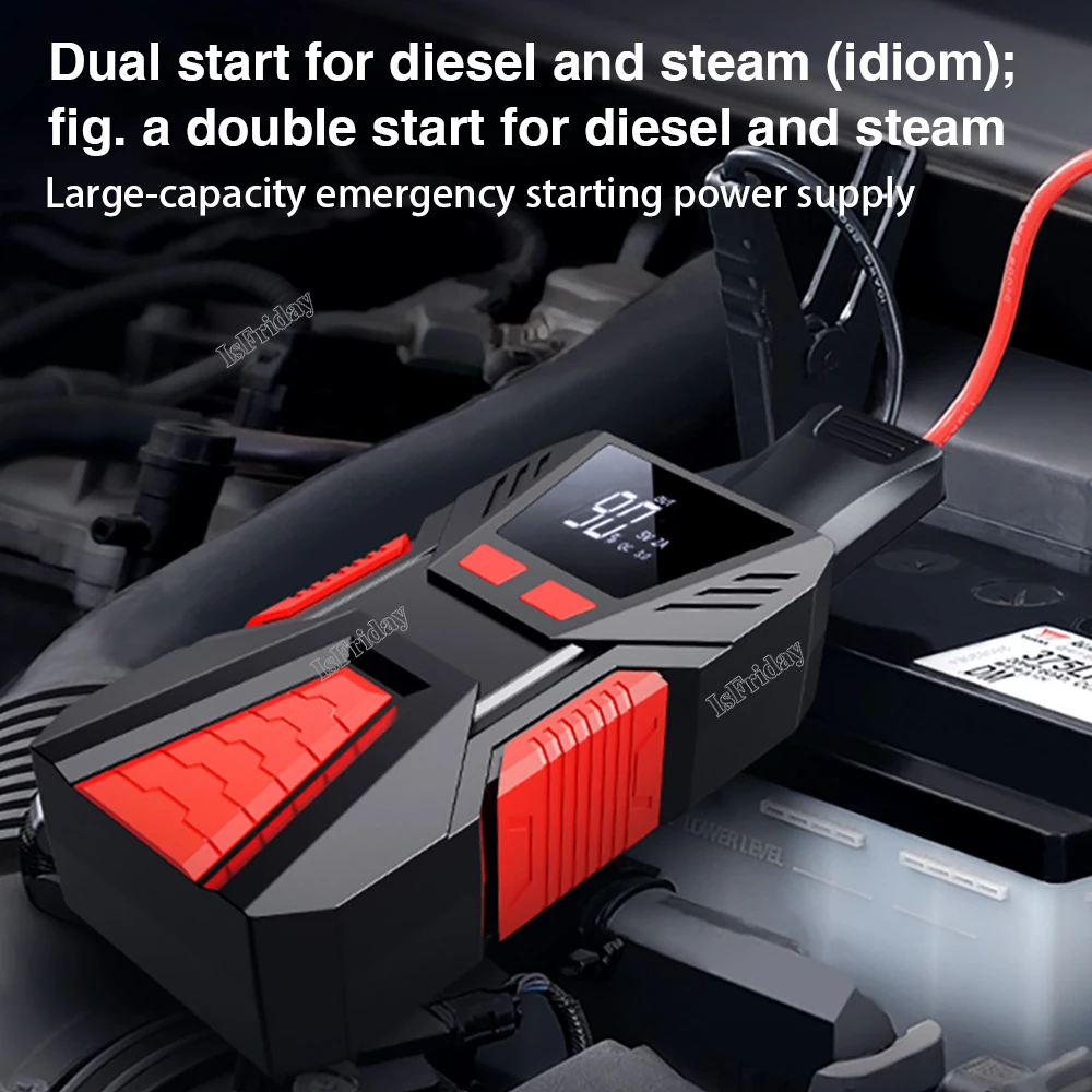 

Portable Car Battery 12V Car Battery Jump Starter Power Bank Booster Charge Starting Device Emergency Light Diesel Double Start