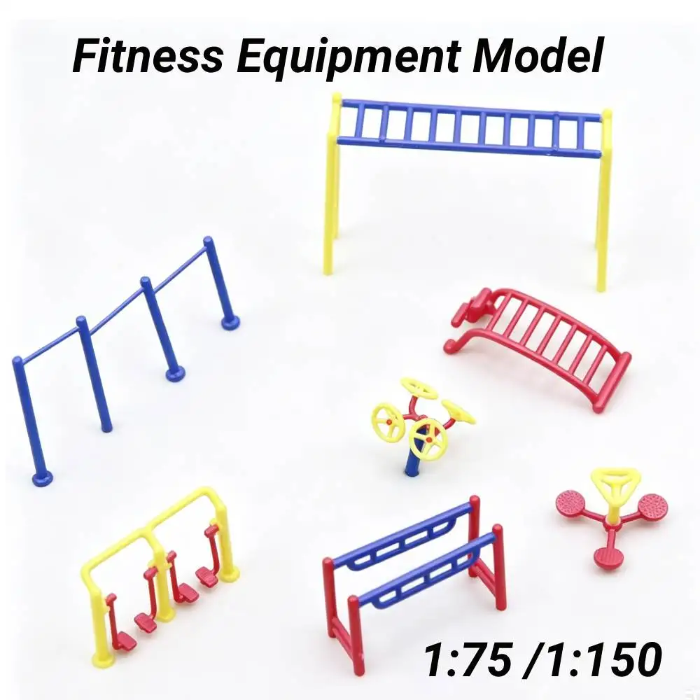 

Miniature Fitness Equipment Model Set For Scale 1:75 1:150 Diy Sandtable Building Dollhouse Outdoor Sports Dioramas Accessories