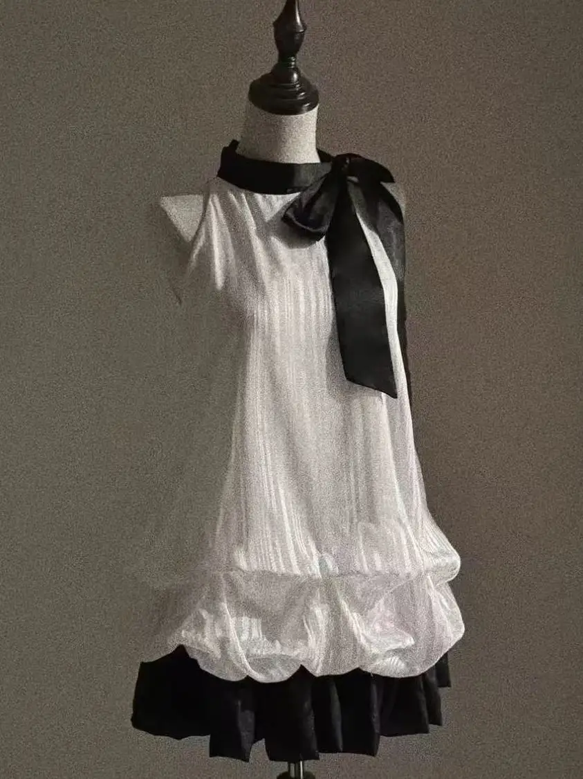 

Lilith Vintage Floral Print Halter Neck Pleated Skirt Dress Women Summer Knot Splice Short Skirt Sweet Korean Style