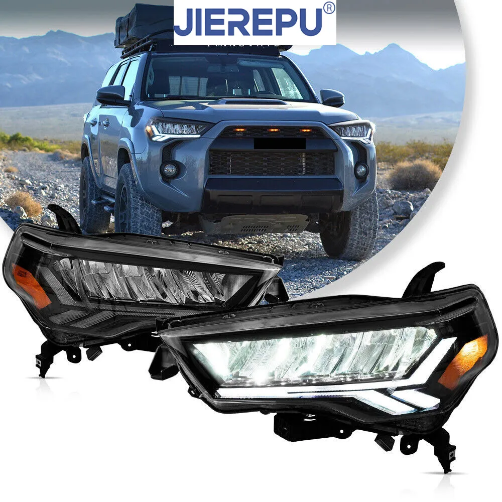 

1Pair Turn Signal Amber LED Reflector Headlights For 2014-2020 Toyota 4Runner W/Sequential