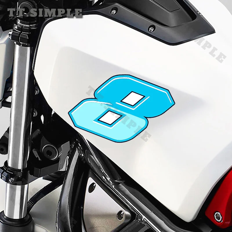 TT Gradient Blue Racing Number Car Sticker Humorous Artistic Racing Drifting Vinyl Decal Occlusion Scratch Decor for Car Body