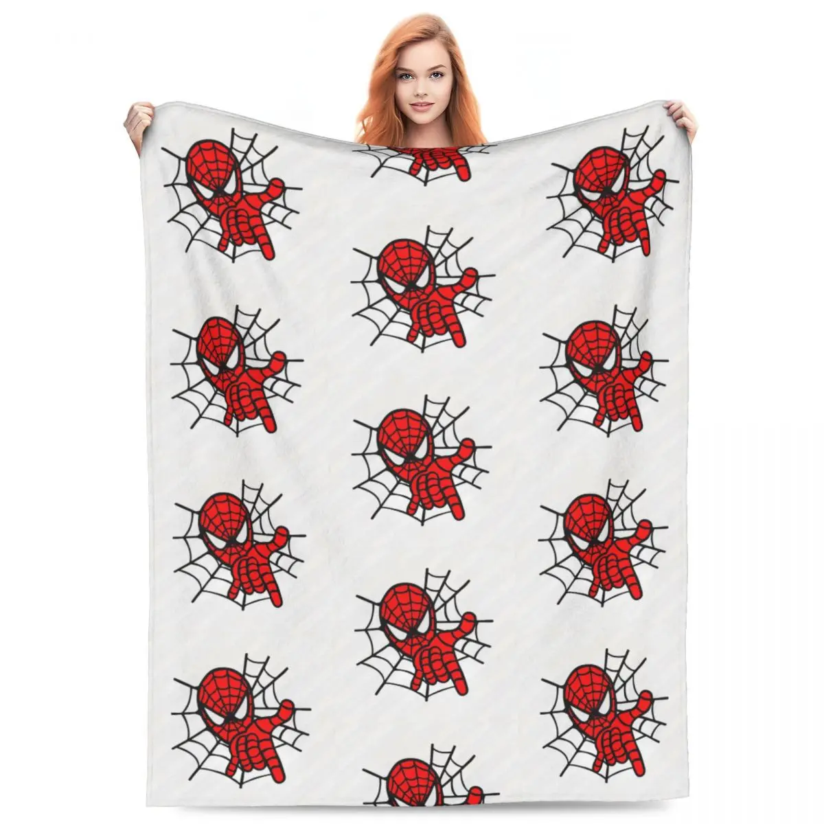 Spiderman Face Blanket Soft Warm Aesthetic Plush Throw Blanket For Bedroom Camping Flannel Bedspread Bed Cover