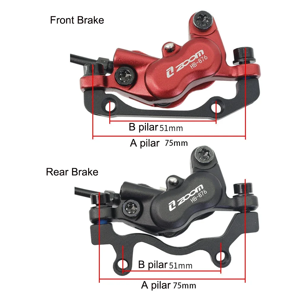 ZOOM 4 Piston Hydraulic Disc Brake HB876 MTB 800/1400mm Mountain Bike Oil Pressure Brake With Resin Brake Pads