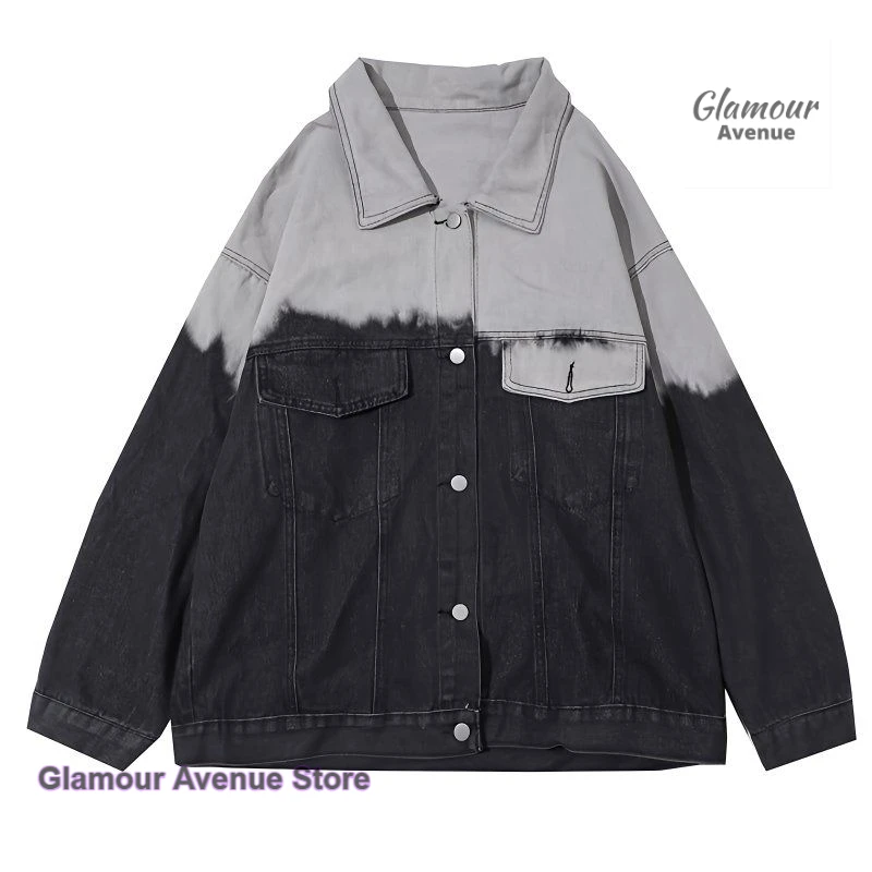 American retro denim jacket women's autumn and winter new fashion design sense of covering meat and slimming gradient jacket top