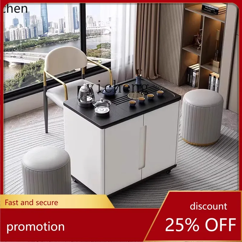 

HXL balcony tea table rotating integrated modern simple coffee table tea table edge