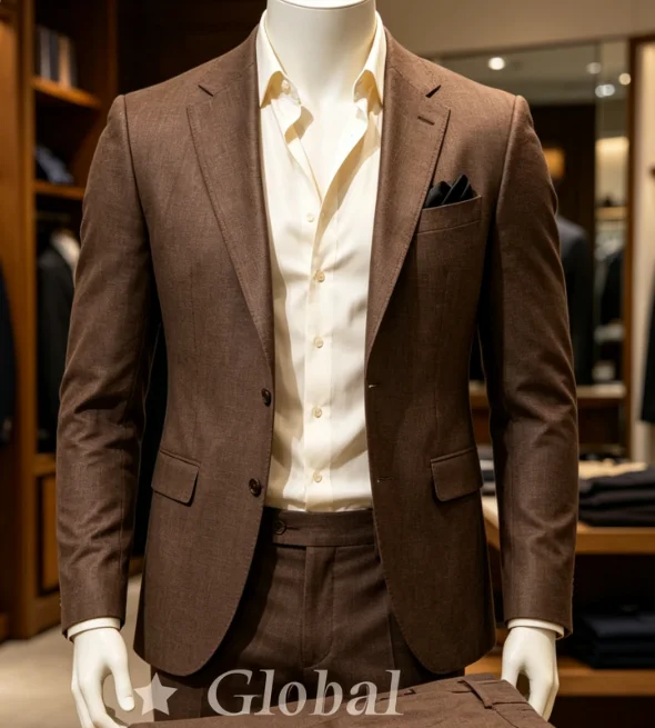 Modischer Herrenanzug aus brau – Men Linen Formal Wear Bewertung und Preis