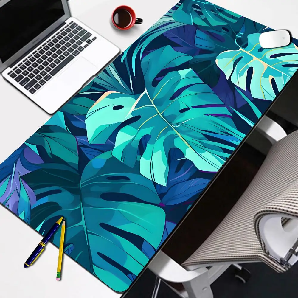 

Green Tropical Plants Desk Mat Mousepad Computer Deskmat 300x800 Mouse Pad Kawaii Office Accessories Pc Table Rug Xxl Mouse Mats