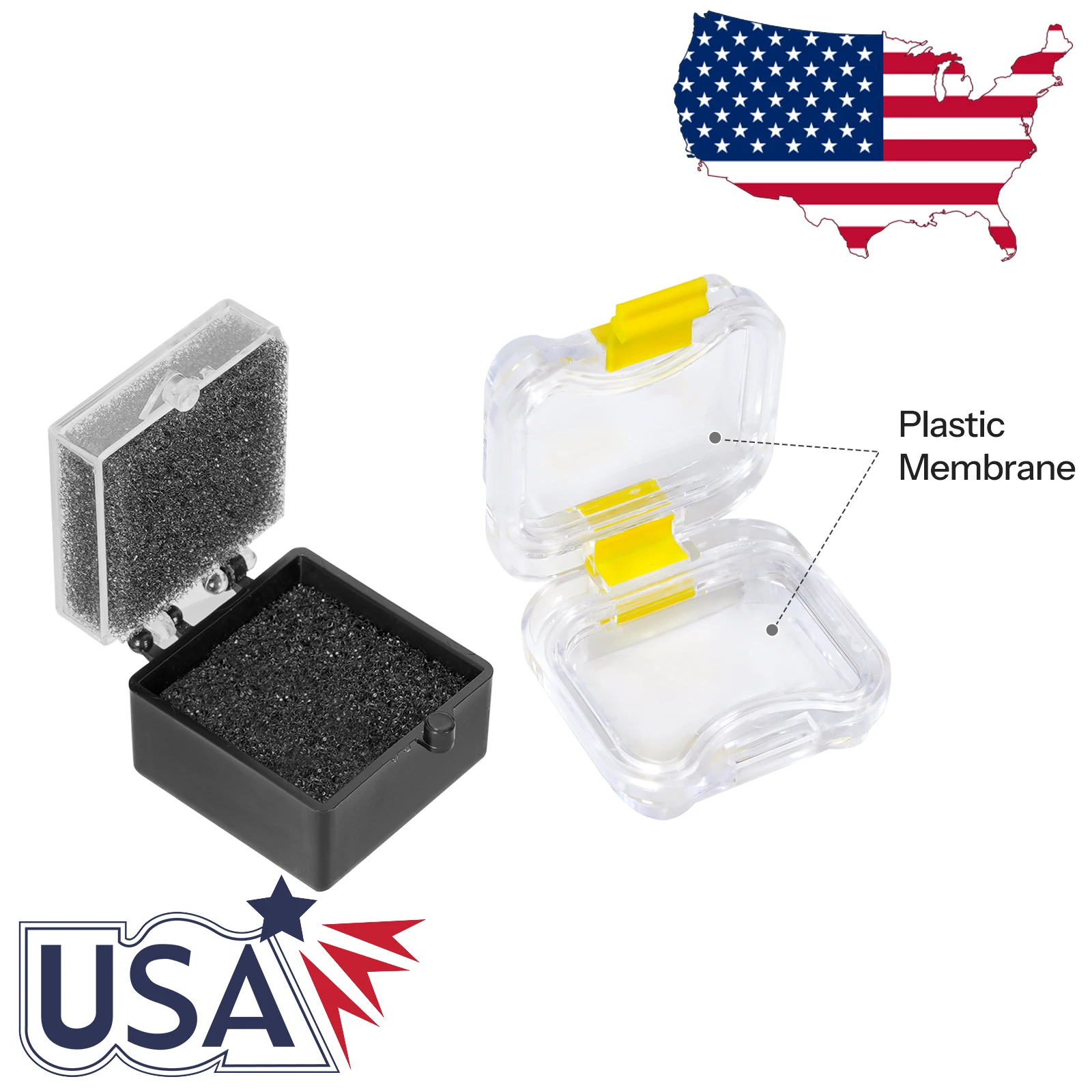 

Стоматологические лабораторные коробки для корон/венер/моста — 1 дюйм — прозрачный верх с губчатыми наполнителями/корона и моста, наволочка с мембранной коробкой для хранения