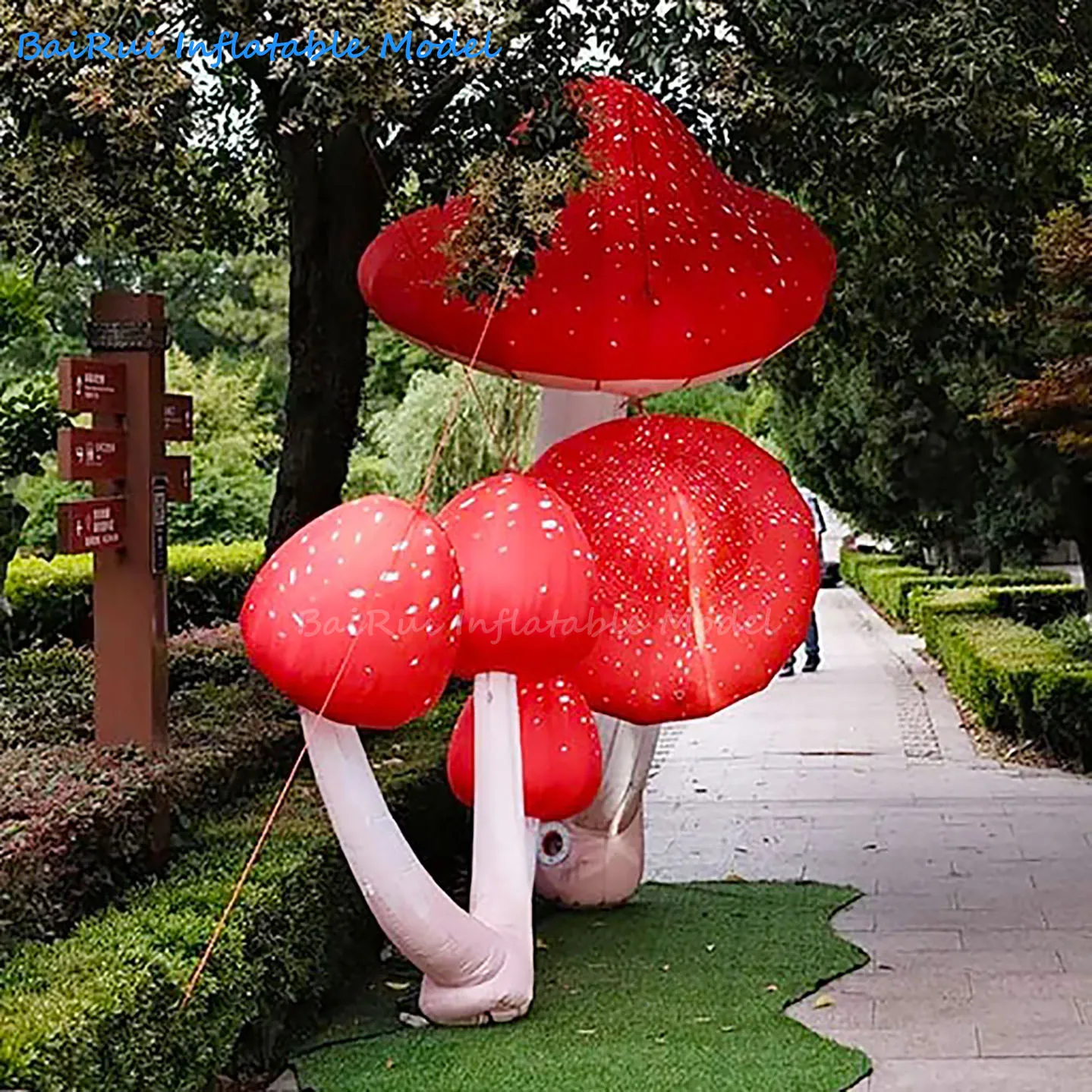 Riesiger aufblasbarer Pilz mit weißem LED-Licht, skurrile Gartendekoration, Event-Hintergrund, Spielbereich, Fotobox-Requisite, Fantasie-Display – Detail 5