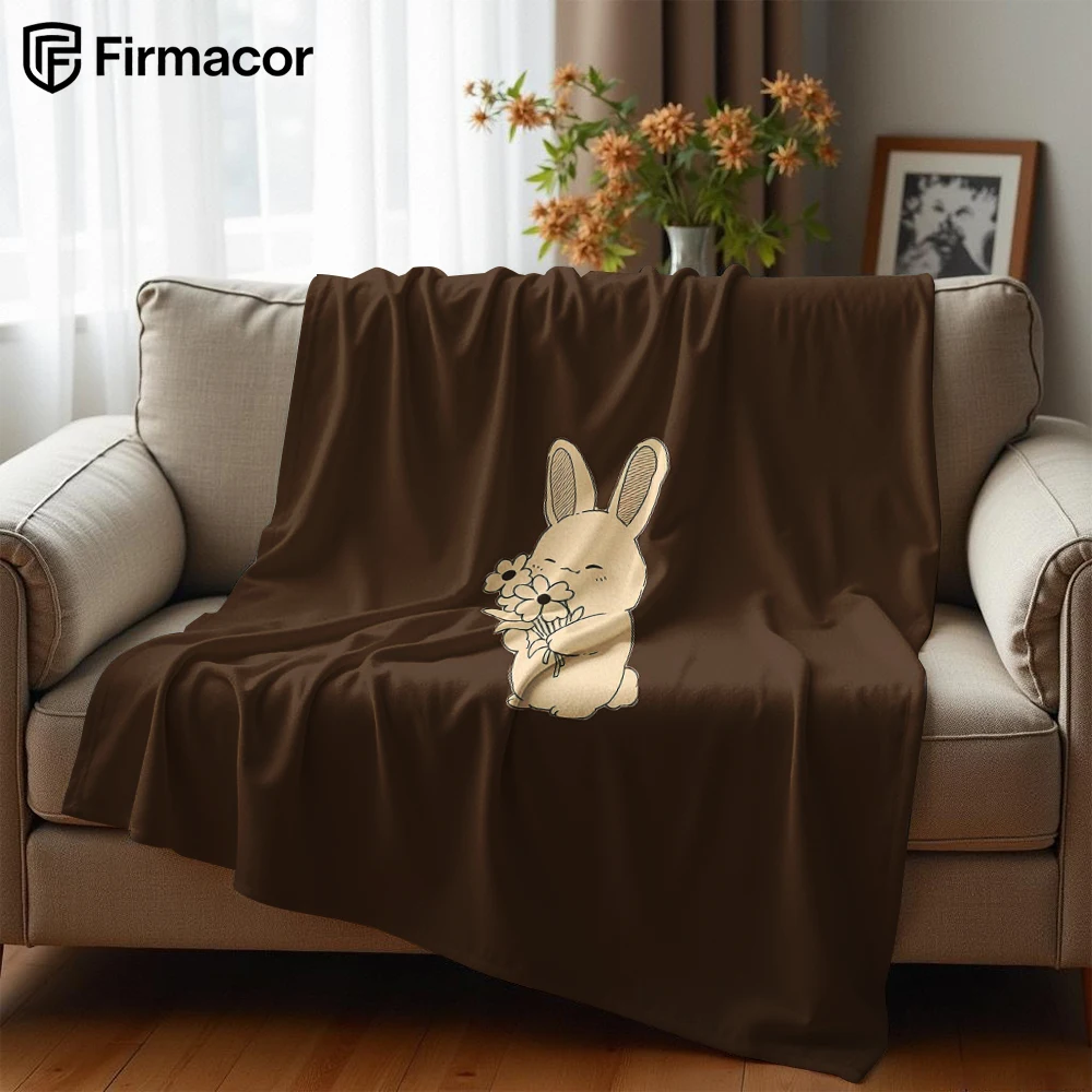 Bouquet Bunny Lightweight Microfiber Soft Christmas Fleece Blanket Warm Cozy Throw for Bed Sofa Office Travel All Season