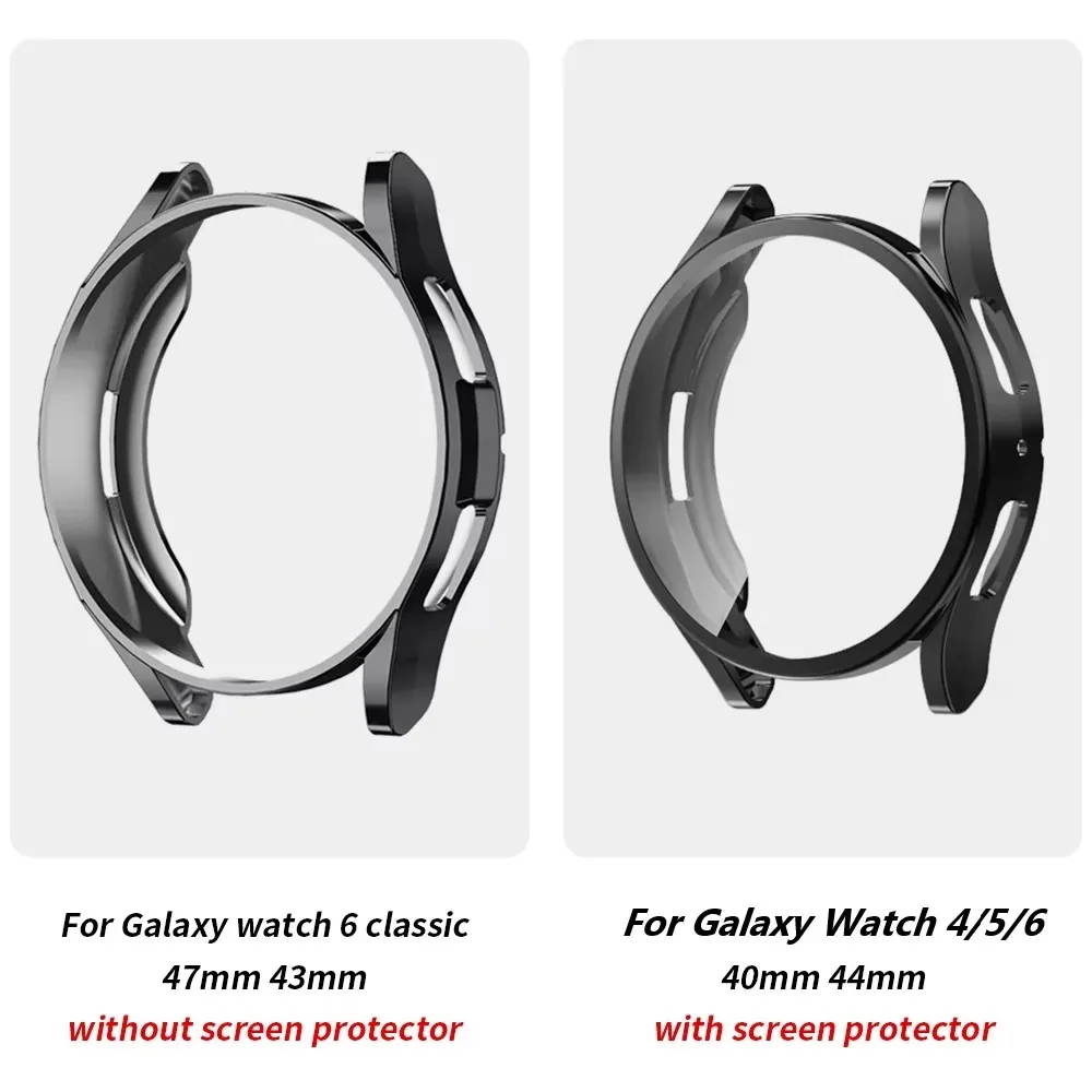 Screen Protector TPU All-Around Bumper Protective Watch Case for Samsung Galaxy Watch 4/5/6 40mm 44mm Cover for Watch 6 40mm44mm