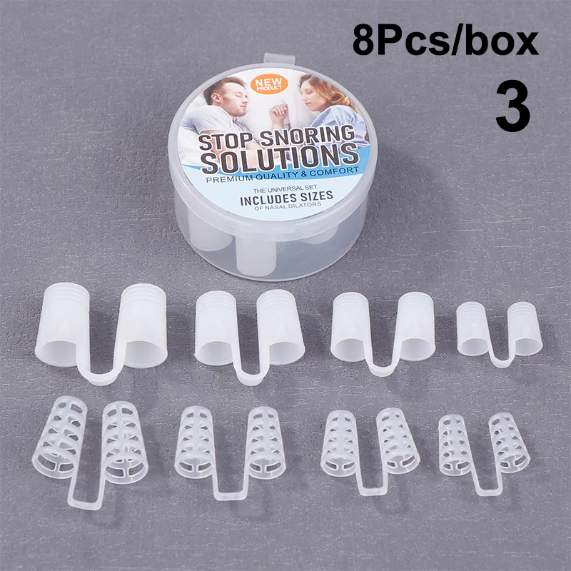 4/8 шт. силиконовый носовой расширитель против храпа для легкого дыхания, предотвращения храпа, лучше для дыхательного ухода за здоровьем