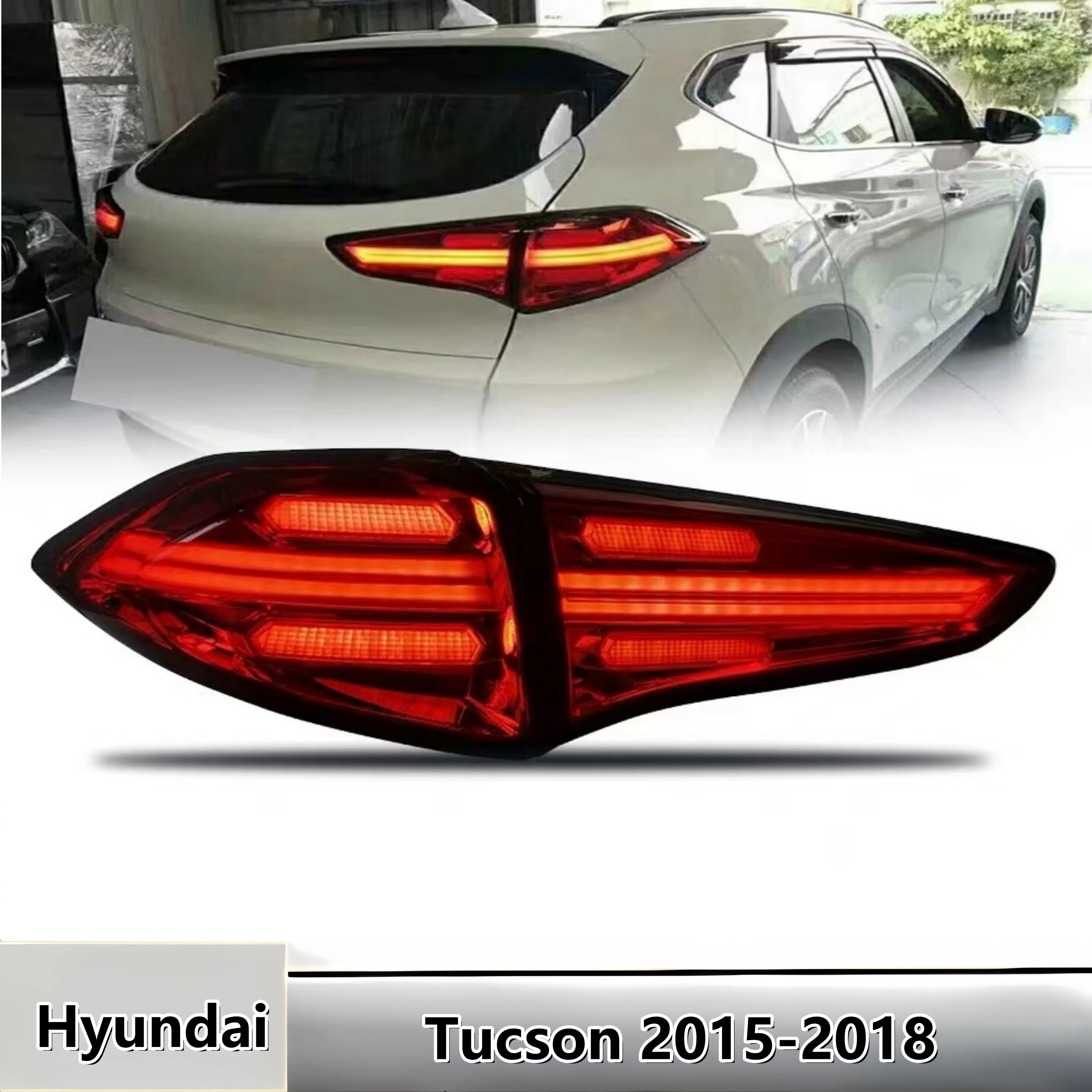 Car Styling Taillights for Hyundai Tucson LED Tail Light 2015-2018 Tail Lamp DRL Rear Turn Signal Automotive