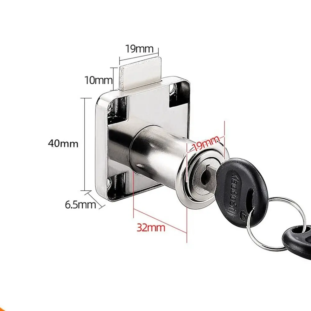 New Cold Rolled Steel Desk Drawer Lock Zinc Alloy Hardware Cabinet Latch Locks Replacement With Keys Furniture Door Lock Drawer