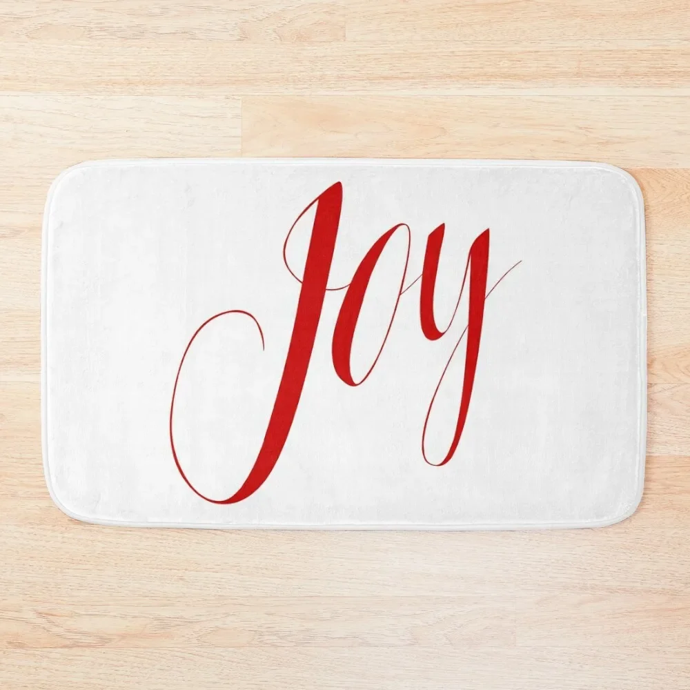 

Joy Red Script Bath Mat Hallway Carpet Bathroom Kit Mat