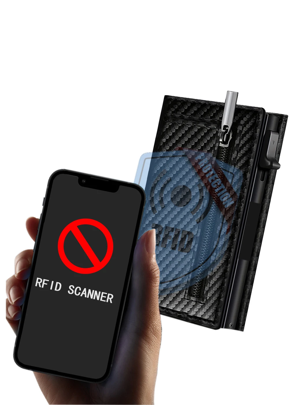 Slim RFID Blocking Pocket Wallet Minimalist Pop-up Card Holder With Magnetic Closure Credit Card Case image 5