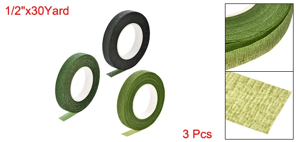 3Roll 1/2"x30Yard 3 Color Floral Tape Flower Adhesives Floral Arrangement Kit Artificial Flower Tapes Flower Supplies