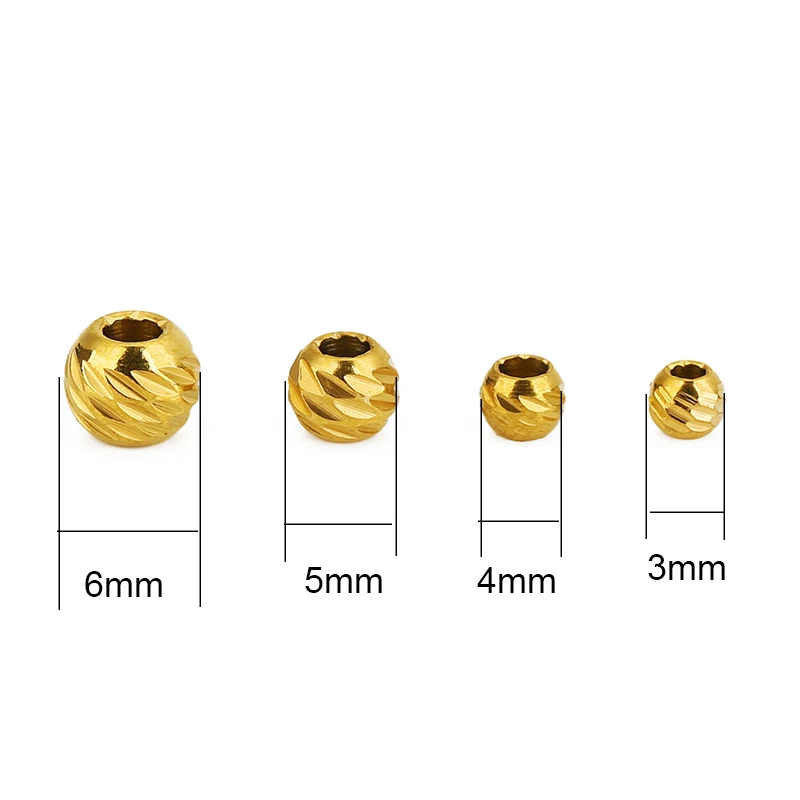 10pcs PVD Never Fade Stainless Steel Beads Bulk Lot 3 4 5 6 mm Big Large Hole Spacer Beads For Necklace Bracelet Jewelry Making